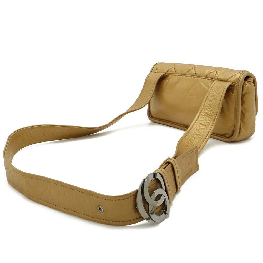 CHANEL Gold Leather Logo Shoulder Bag - Picture 3 of 9